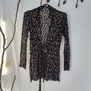 Agent provocateur black cheetah lace mini robe